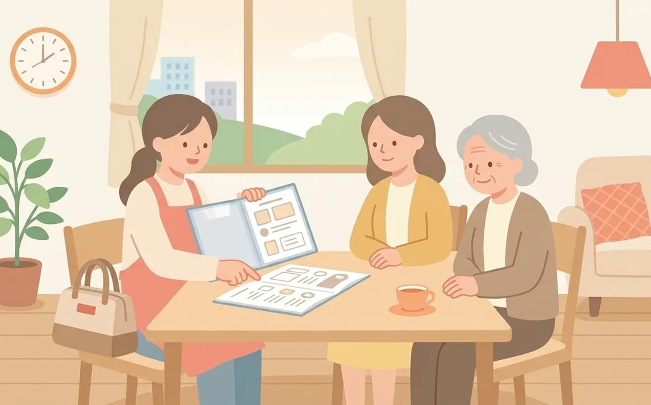ケアプランと訪問介護の位置づけを表すイラスト