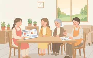 ケアマネジャーと訪問介護事業所の役割分担を表すイラスト