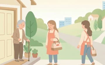 ヘルパーとの相性・交代の頼み方を表すイラスト