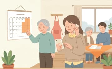 土日祝の訪問介護を探すときの確認ポイントを表すイラスト