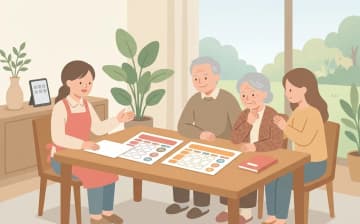 自費の訪問介護サービスとは？介護保険との組み合わせ方（混合介護）を表すイラスト