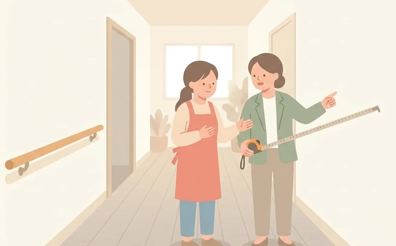 住宅改修と訪問介護を一緒に考えるポイントを表すイラスト