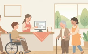 共生型サービスとは（介護保険×障害福祉）を表すイラスト