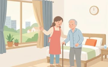 朝夕の訪問介護で頼みやすい支援を表すイラスト