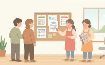 訪問介護のサービス品質を伝える情報整理｜運営規程・情報公表制度・見える化要件を表すイラスト