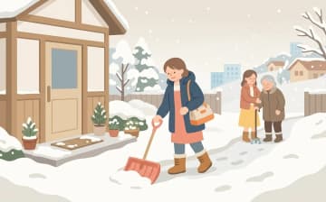 積雪地域で訪問介護を利用する確認ポイントを表すイラスト