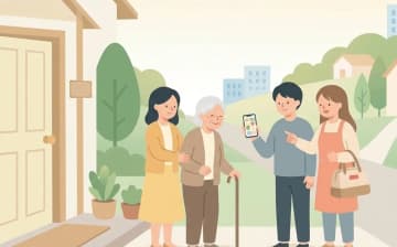 実施地域に自宅が入るかの確認方法を表すイラスト