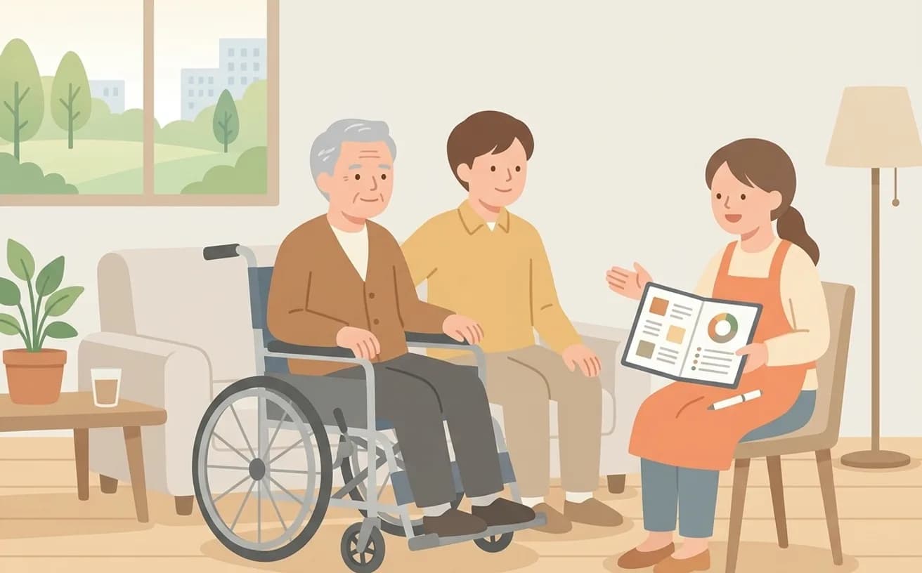 訪問介護は誰が使える？対象と要介護度を表すイラスト