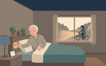 夜間対応型訪問介護とはを表すイラスト