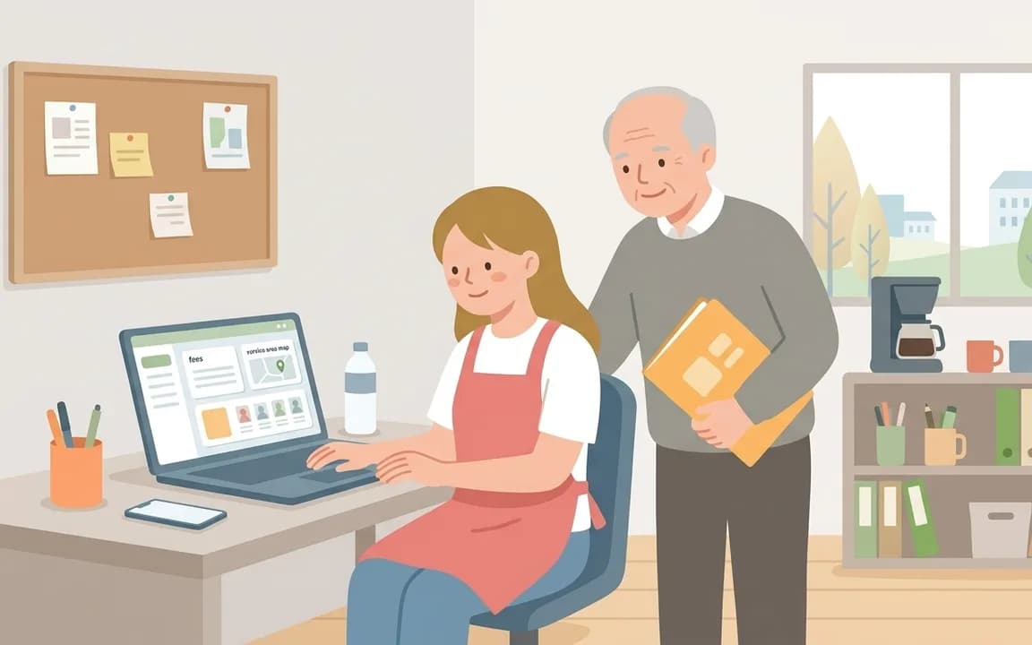 事業所情報とAI回答材料を登録のイメージイラスト