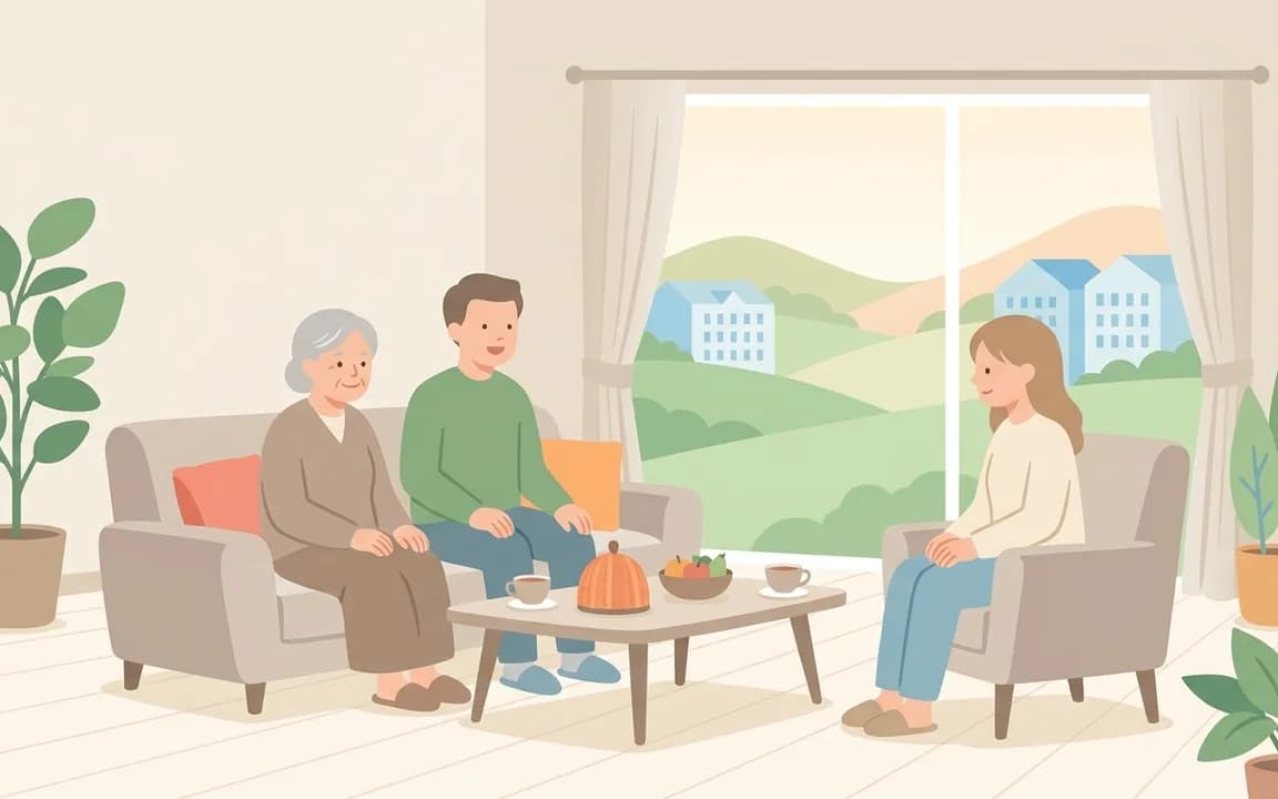 家族で話し合いやすくなりましたのイメージイラスト