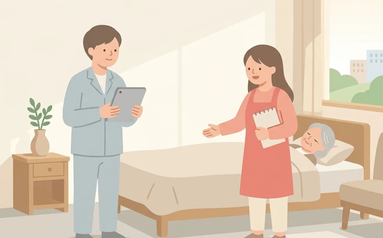 在宅医療と訪問介護を連携するポイントを表すイラスト