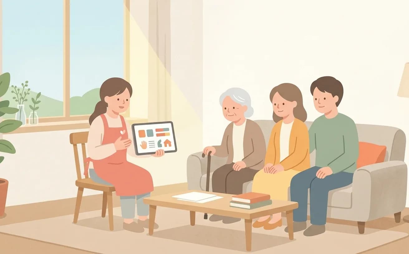 区分支給限度額と訪問介護の使える範囲を表すイラスト