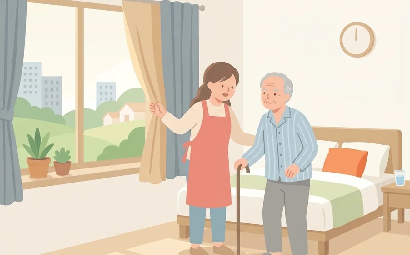 朝夕の訪問介護で頼みやすい支援を表すイラスト