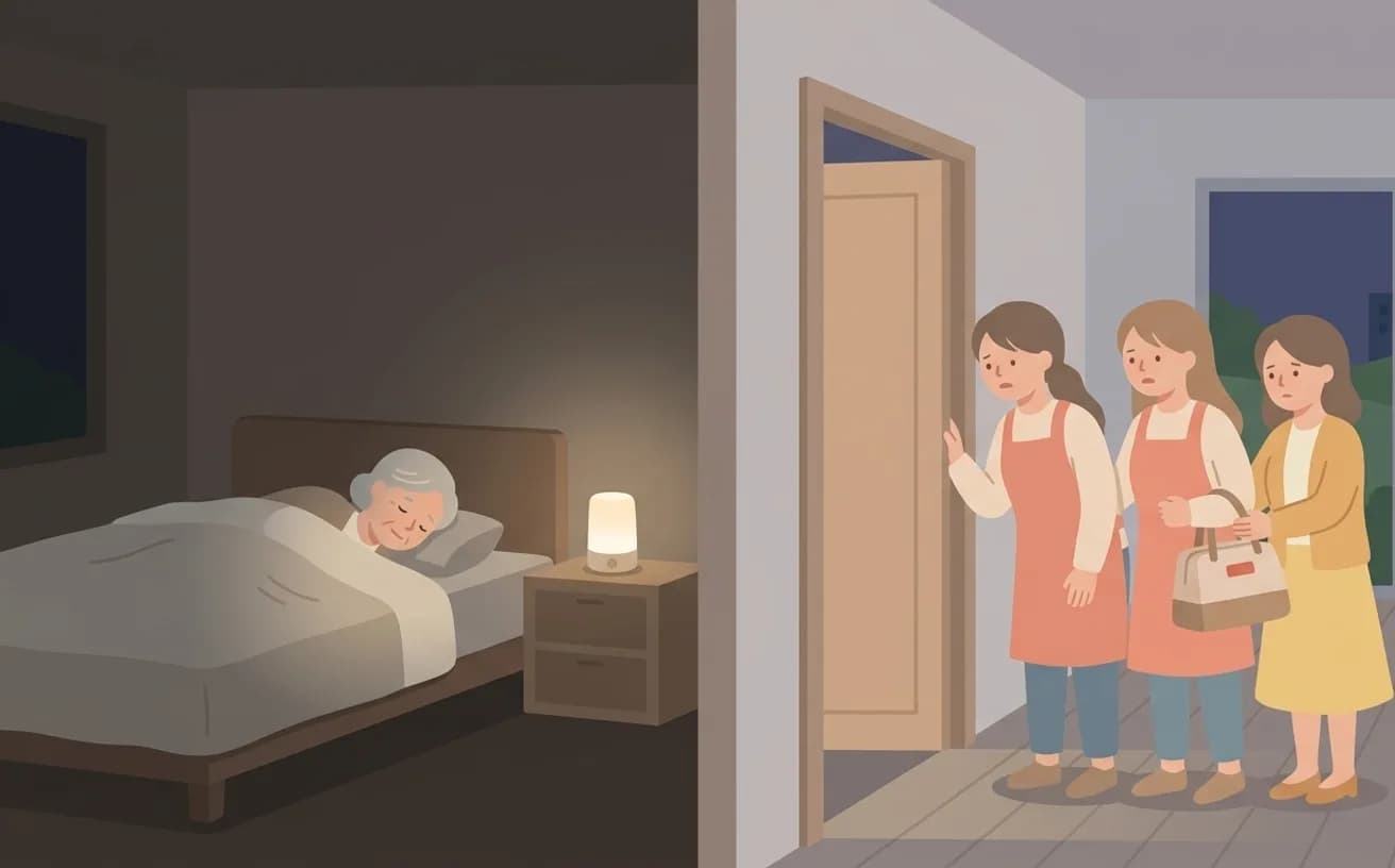 夜間の不安があるときの訪問介護の考え方を表すイラスト