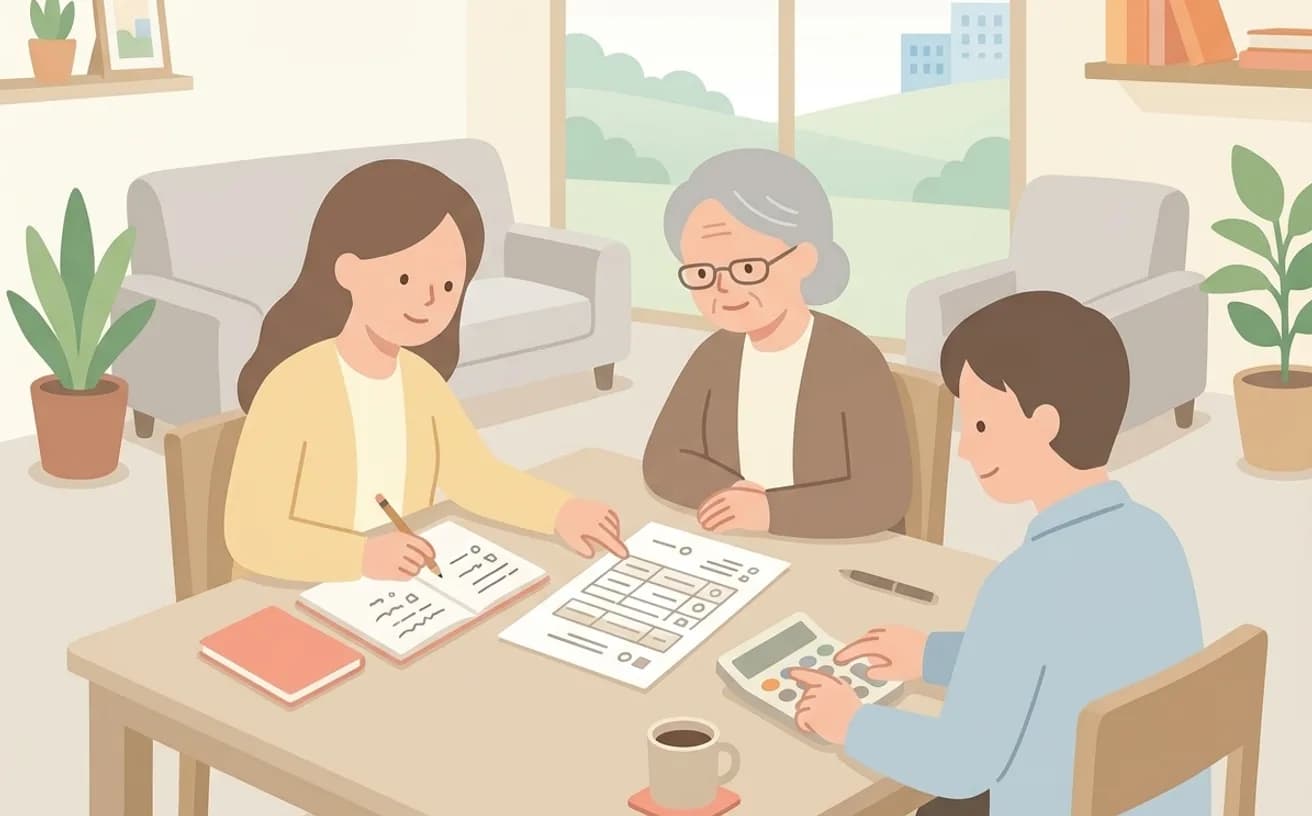 訪問介護の料金の仕組みと自己負担の考え方を表すイラスト