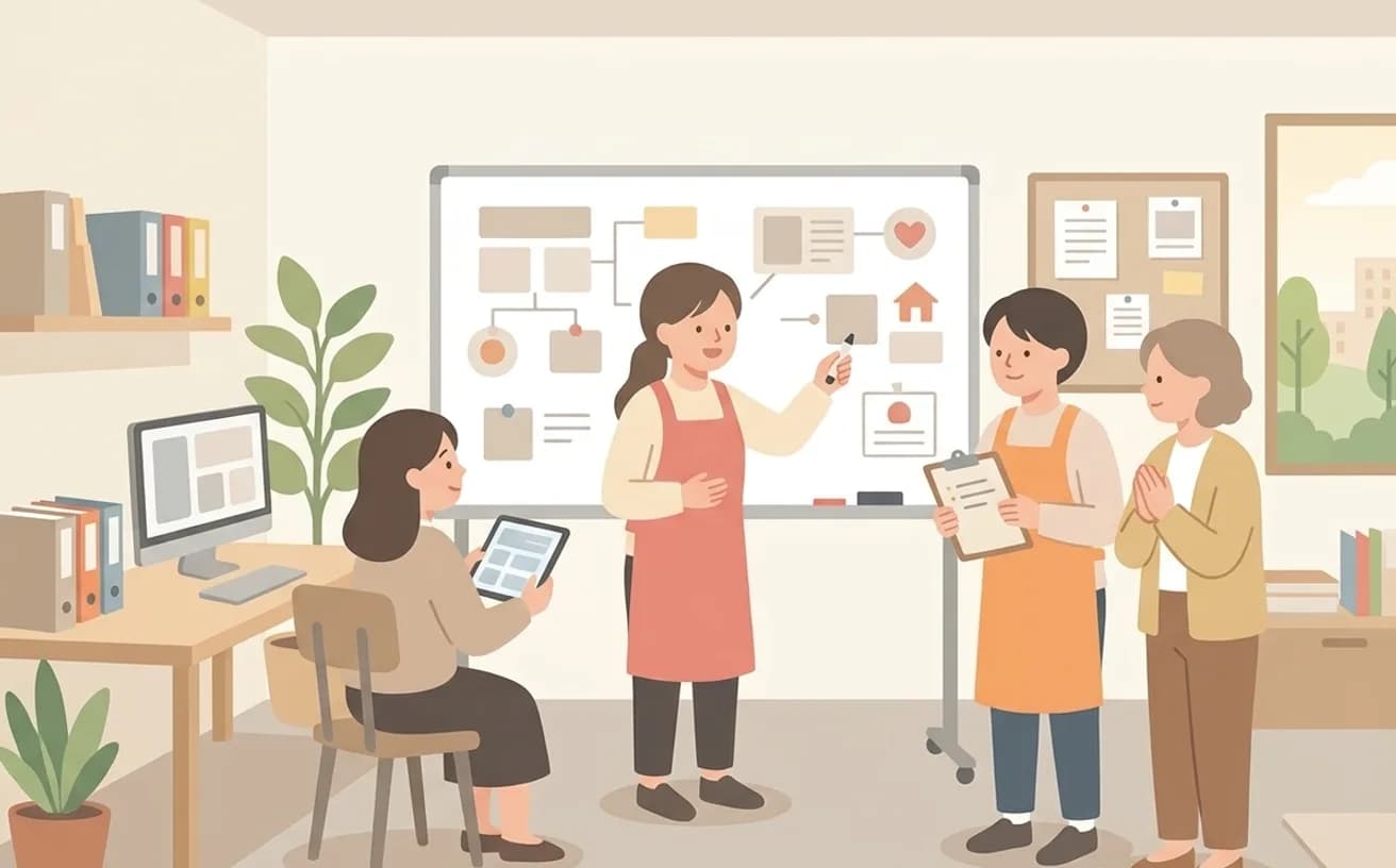 サービス提供責任者の役割とは?資格要件と相談できる場面を表すイラスト