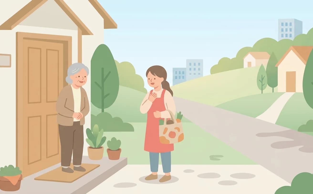 買い物・調理支援を頼むときの確認ポイント|訪問介護の生活援助を表すイラスト